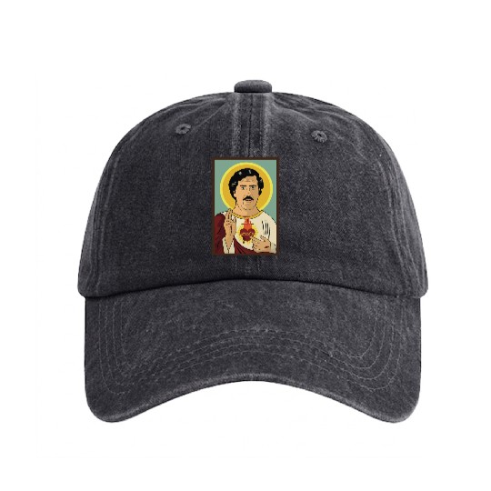 Pablo Escobar Jesus Washed Denim Baseball Caps