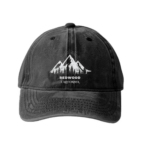 Redwood National Park Washed Denim Baseball Caps