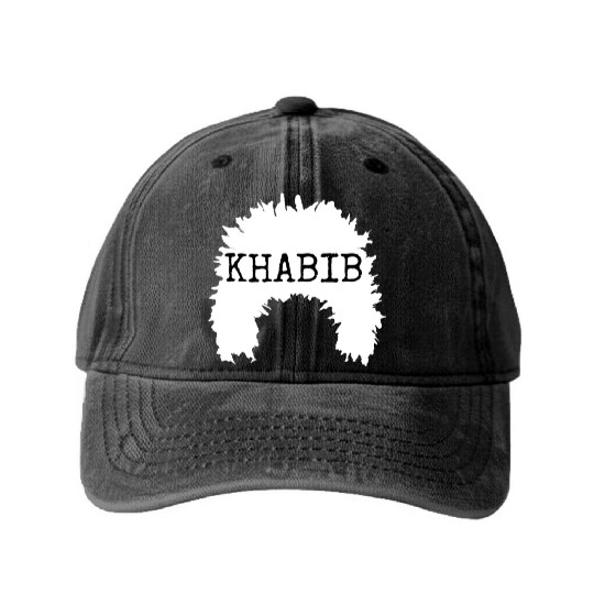 khabib normagomedov sheep hat white text Washed Denim Baseball Caps