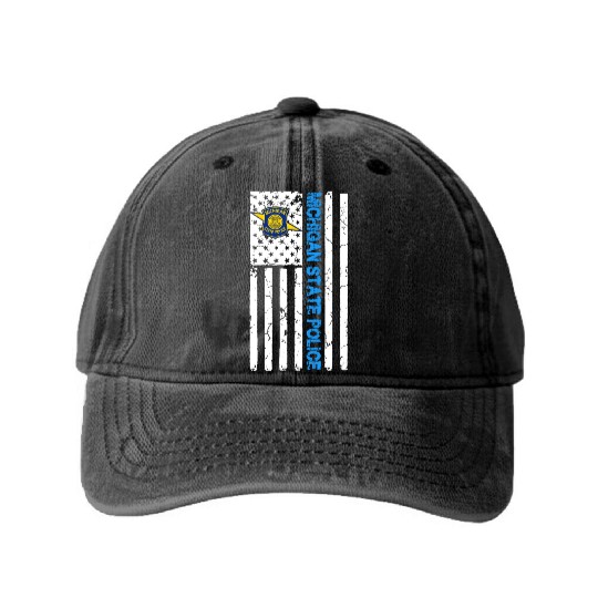 MICHIGAN STATE POLICE Washed Denim Baseball Caps