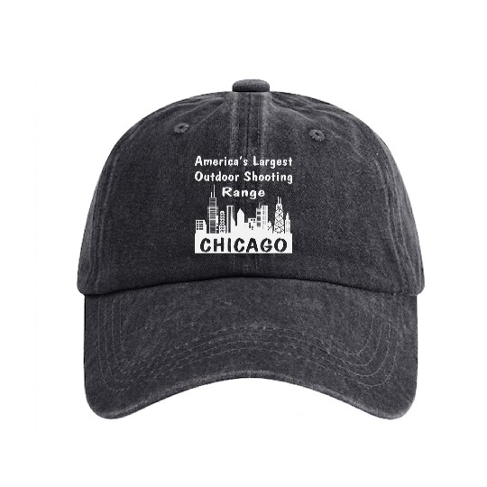 Chicago America’s Largest Outdoor Shooting Range Washed Denim Baseball Caps