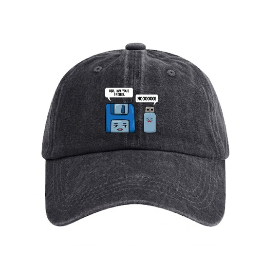 Floppy Disc USB Data Nerd Computer Science Gift Washed Denim Baseball Caps