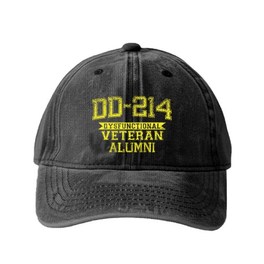 DD-214 DYSFUNCTIONAL VETERAN ALUMNI Washed Denim Baseball Caps