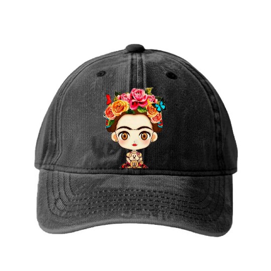 FRIDA KAHLO woman Washed Denim Baseball Caps
