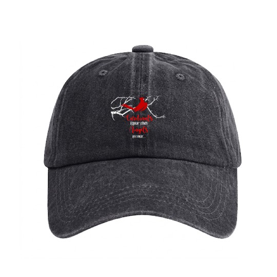Cardinals Appear When Angels Are Near Bird Animal Washed Denim Baseball Caps