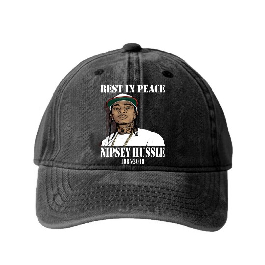 Nipsey Hussle Rest in Peace Washed Denim Baseball Caps