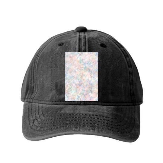 Multicolor Pastel Rainbow Marble Pattern Washed Denim Baseball Caps
