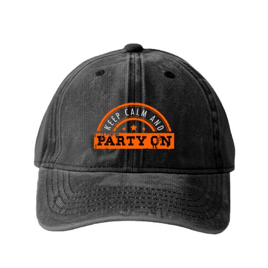 Party Music Lights Drinks Bar Alcohol Fun Gift Washed Denim Baseball Caps