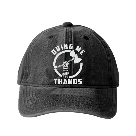bring me Thanos stormbreaker black and white Washed Denim Baseball Caps