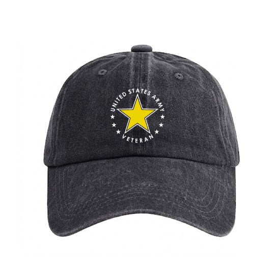 US Army Veteran Washed Denim Baseball Caps