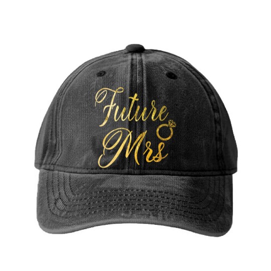 Women's Future Mrs Washed Denim Baseball Caps Gift for Soon to be Bride
