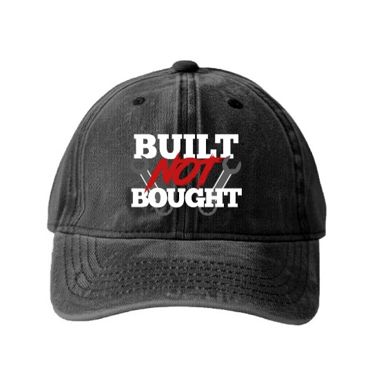 Built not bought Washed Denim Baseball Caps