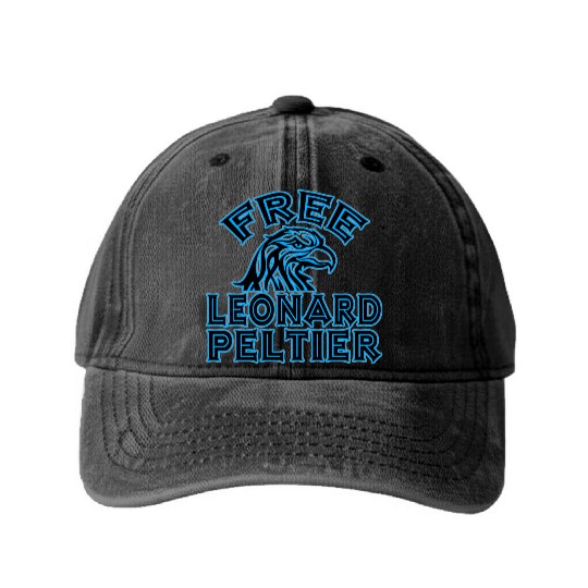 FREE LEONARD PELTIER eagle natives YStone Washed Denim Baseball Caps