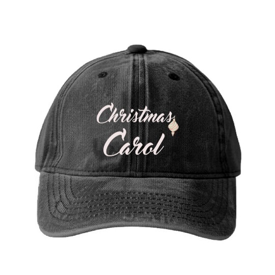 Christmas Carol with xmas decoration for Carols Washed Denim Baseball Caps