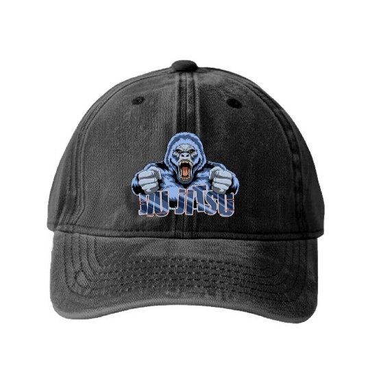 BJJ Gorilla - BJJ Jiu-Jitsu, Grappling and MMA Washed Denim Baseball Caps