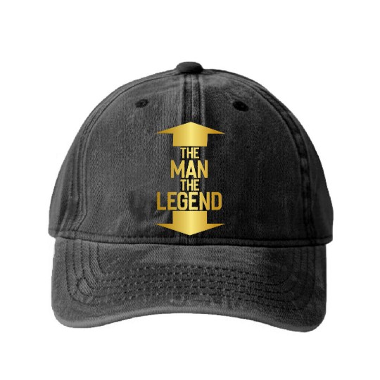 the man the legend Washed Denim Baseball Caps
