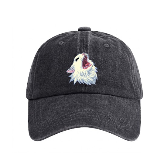 8 bit Screamin Thurston the Cat meme 2 Washed Denim Baseball Caps