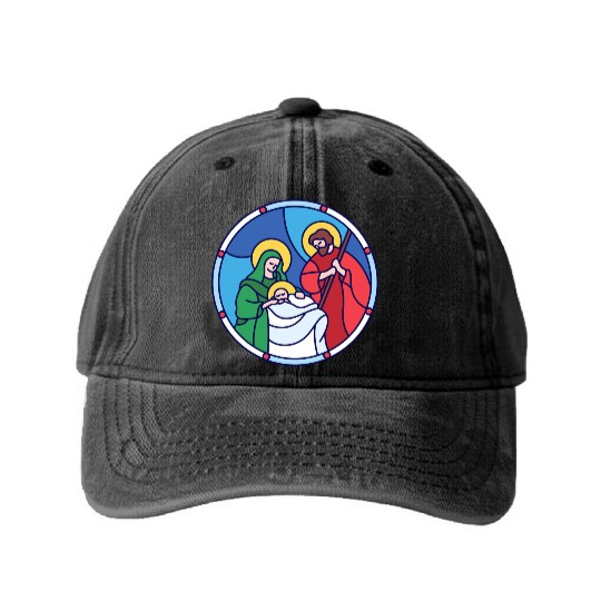 Josef Maria Jesus Jesus birth Bethlehem Christmas Washed Denim Baseball Caps