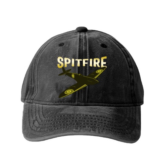 Spitfire UK Mk.1 RAF British WWII Fighter Royal Washed Denim Baseball Caps
