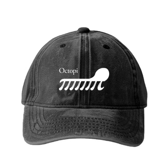 Octopi Pi Octopus Math Geek 3.14 Pi Day Washed Denim Baseball Caps