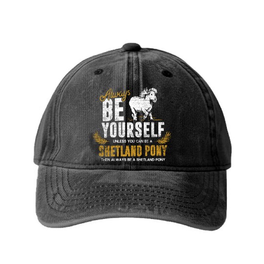 Shetland Pony Gift Washed Denim Baseball Caps