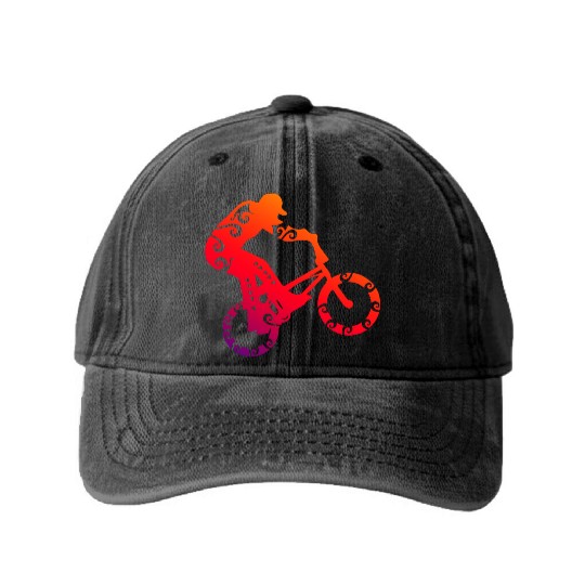 Maori BMX Bike Motocross T Tattoo Gift Idea Washed Denim Baseball Caps