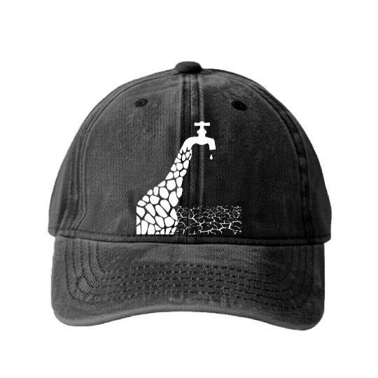 climate change nature conservation africa giraffe Washed Denim Baseball Caps