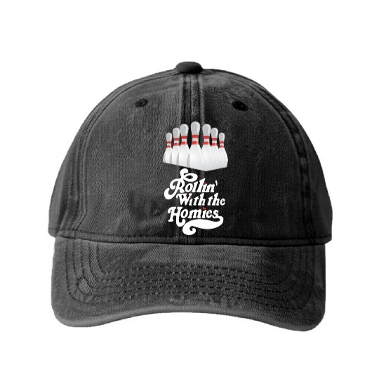 Rollin with my homies - skittles, bowling Washed Denim Baseball Caps