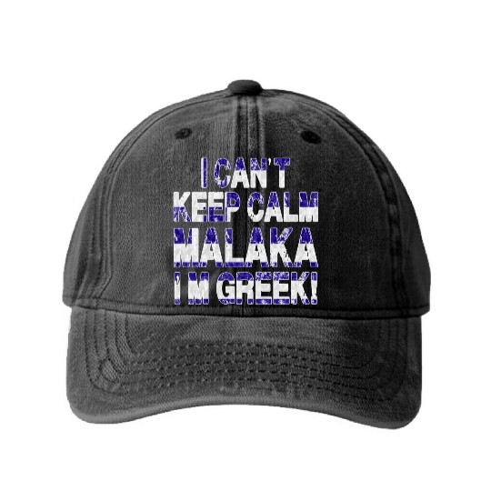 Greek Pride Malaka Greek Spartan Greek Washed Denim Baseball Caps