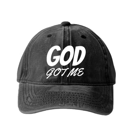 God Got Me - Christian Washed Denim Baseball Caps
