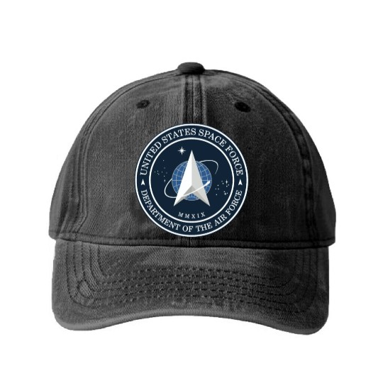 New Space Force Logo 2020 USSF Washed Denim Baseball Caps
