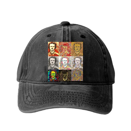 Unique Portrait Reveals Young Edgar Allan Poe Washed Denim Baseball Caps