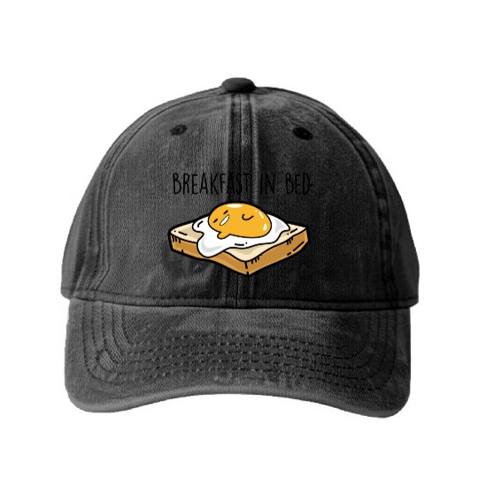 Fried egg toast - Breakfast in bed Washed Denim Baseball Caps