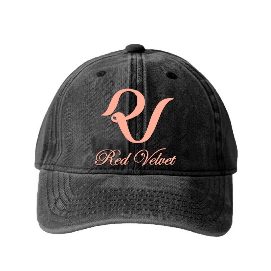 Red velvet kpop group logo design Washed Denim Baseball Caps