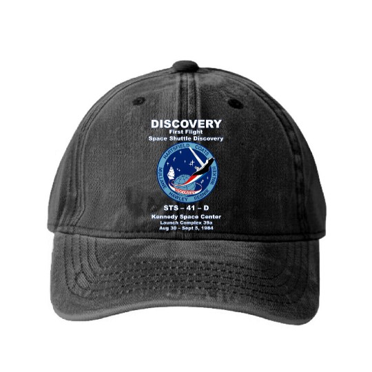 NASA Space Shuttle STS-41-D Vintage Crew Washed Denim Baseball Caps
