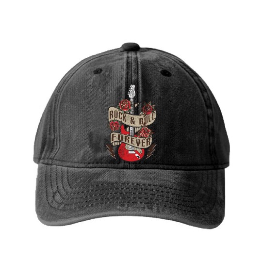 Rock and Roll Washed Denim Baseball Caps