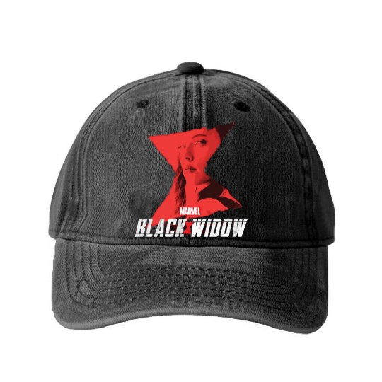 Marvel Black Widow Natasha Romanoff Hourglass Washed Denim Baseball Caps