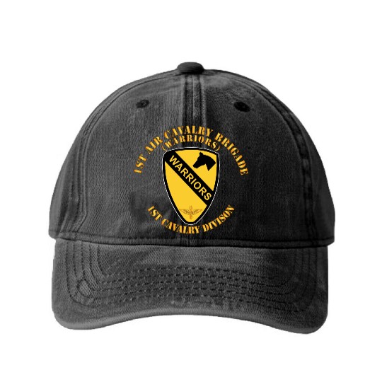 Army 1st Air Cavalry Bde Warriors 1st Cav Division Washed Denim Baseball Caps