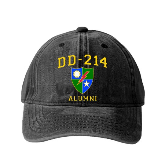 US Army Ranger Veteran DD214 Alumni Logo Insignia Washed Denim Baseball Caps