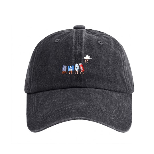 Computer Science Washed Denim Baseball Caps