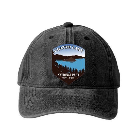 Crater Lake National Park Washed Denim Baseball Caps