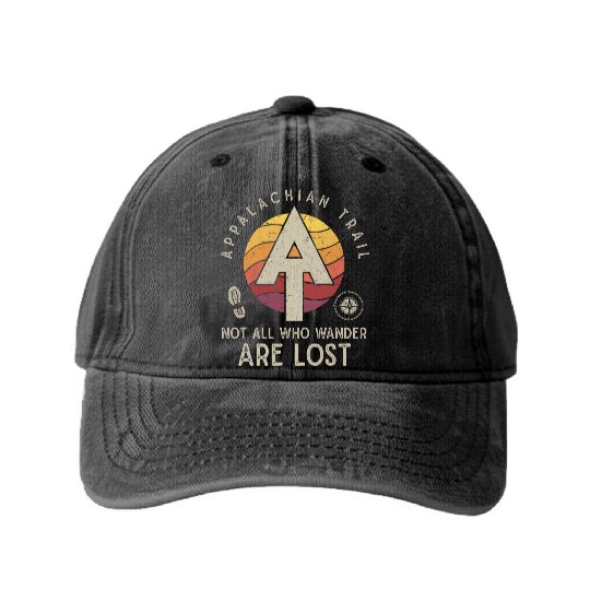 Appalachian Trail Logo Hiking Wander in the US Washed Denim Baseball Caps