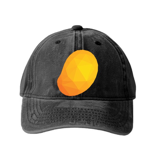 Mango Low Poly Washed Denim Baseball Caps