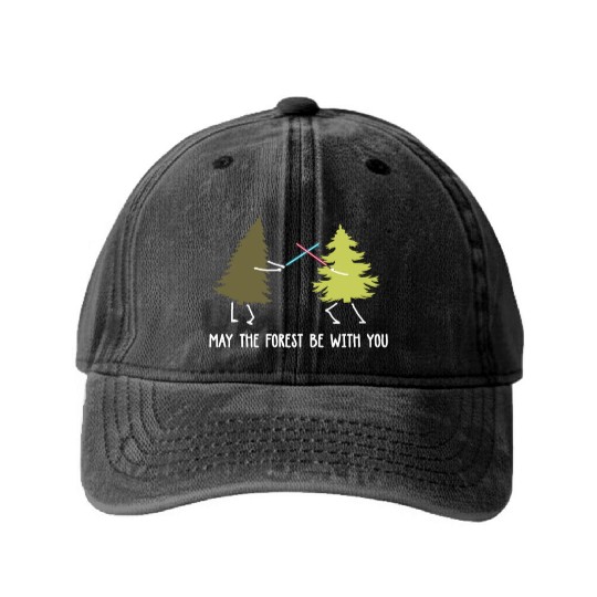 May the forest be with you Washed Denim Baseball Caps