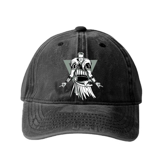 Viking Viking Head Odin Thor Axe Ragnar Fighter Washed Denim Baseball Caps