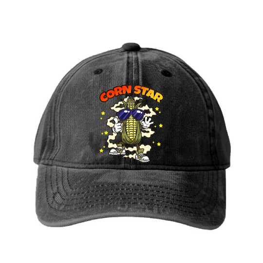 Corn Star Washed Denim Baseball Caps
