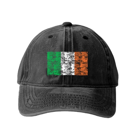 Ireland flag vintage Washed Denim Baseball Caps