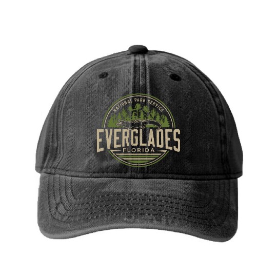 Everglades National Park Florida Washed Denim Baseball Caps