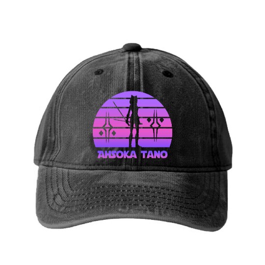 Ahsoka tano - Synthwave Washed Denim Baseball Caps