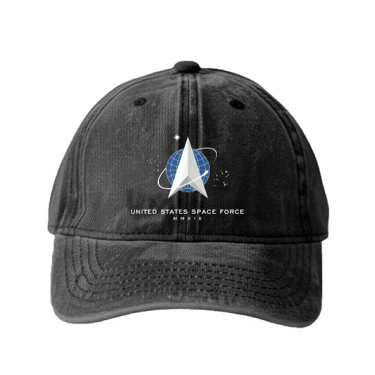 UNITED STATES US SPACE FORCE USSF DELTA FLAG birth Washed Denim Baseball Caps